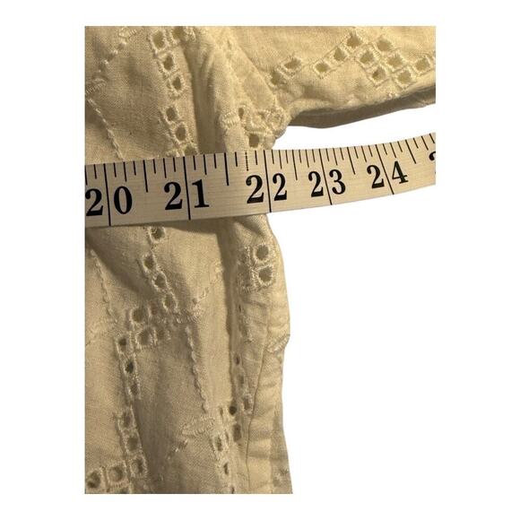 NWOT Madewell Women’s Medium White Long-Sleeve Popover Top in‎ Eyelet - Picture 5 of 8